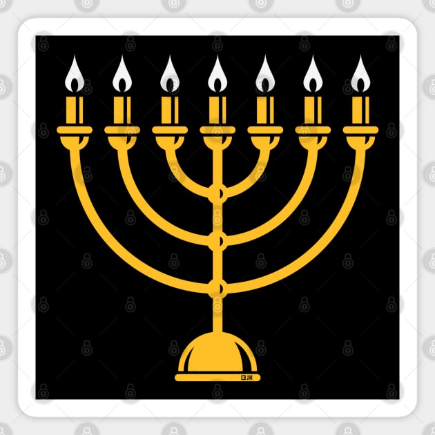 Menorah / Seven-Armed Lampstand (Judaism / Religion / 2C) Magnet by MrFaulbaum